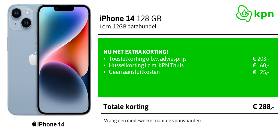 kortingstabel iPhone 14 KPN