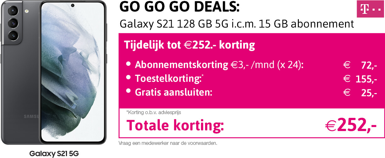 GOGOGO Deals T-Mobile Samsung S21 korting