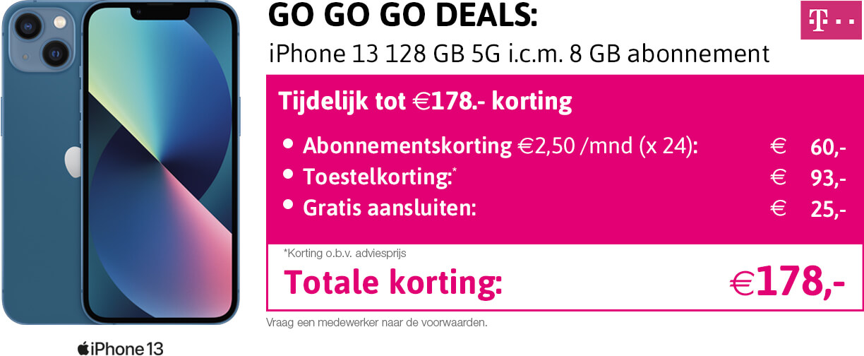 GOGOGO Deals T-Mobile iPhone 13 korting