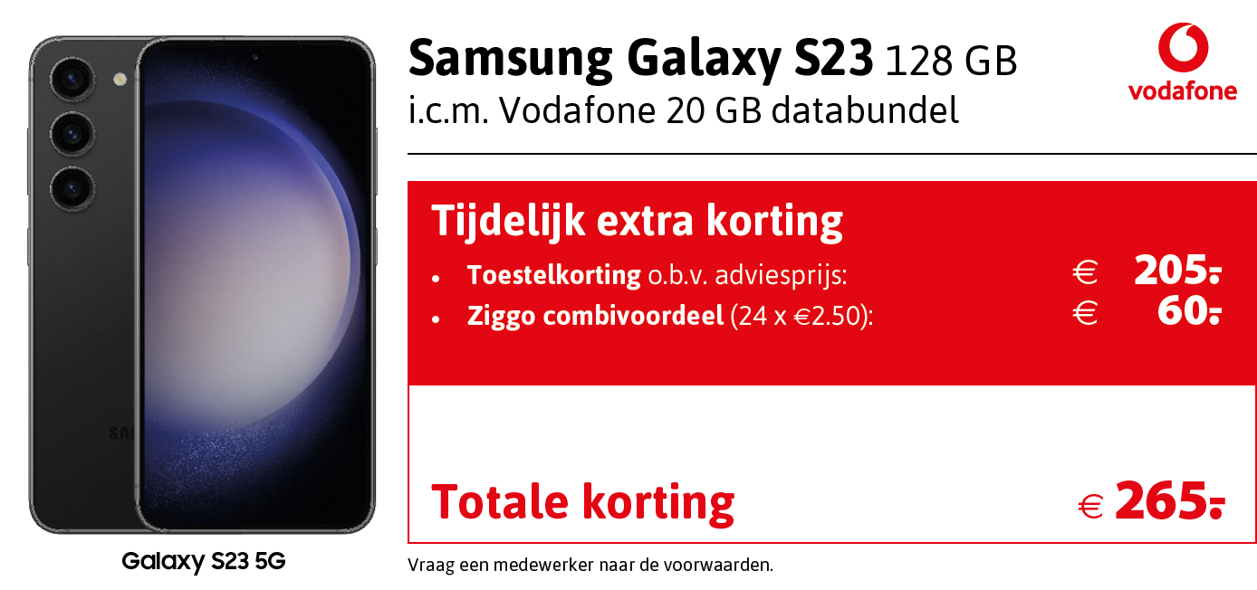 Kortingstabel Vodafone S23