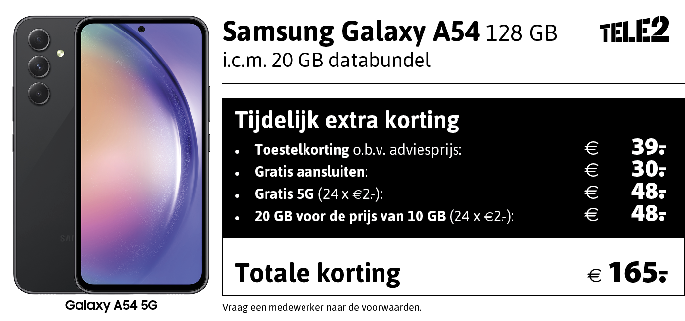 Kortingstabel A54 Tele2