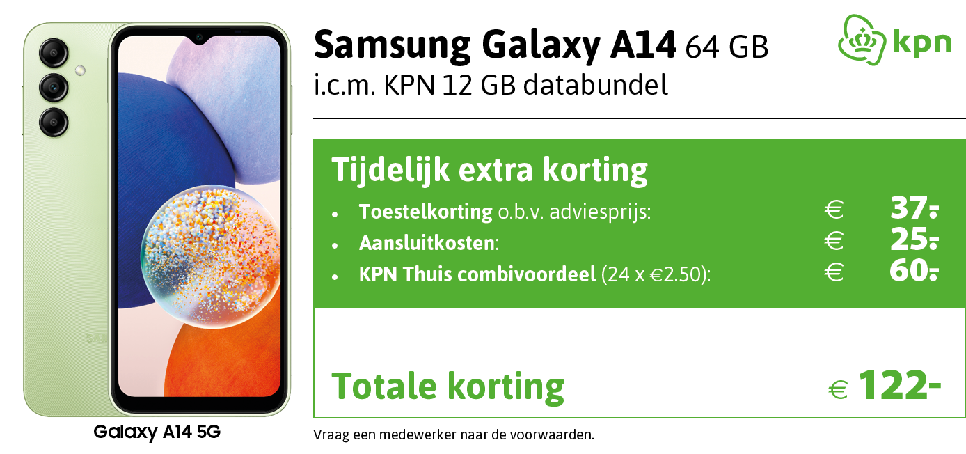 Kortingstabel KPN Samsung A14