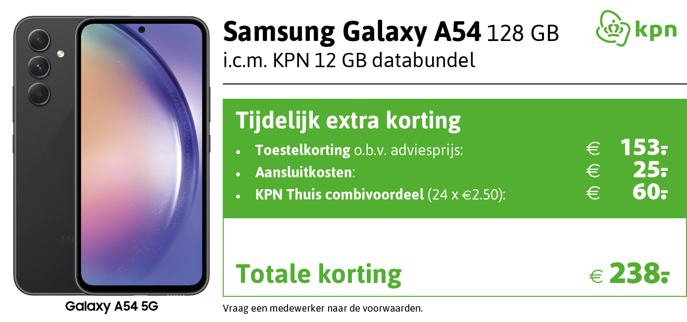 Kortingstabel KPN Samsung A54