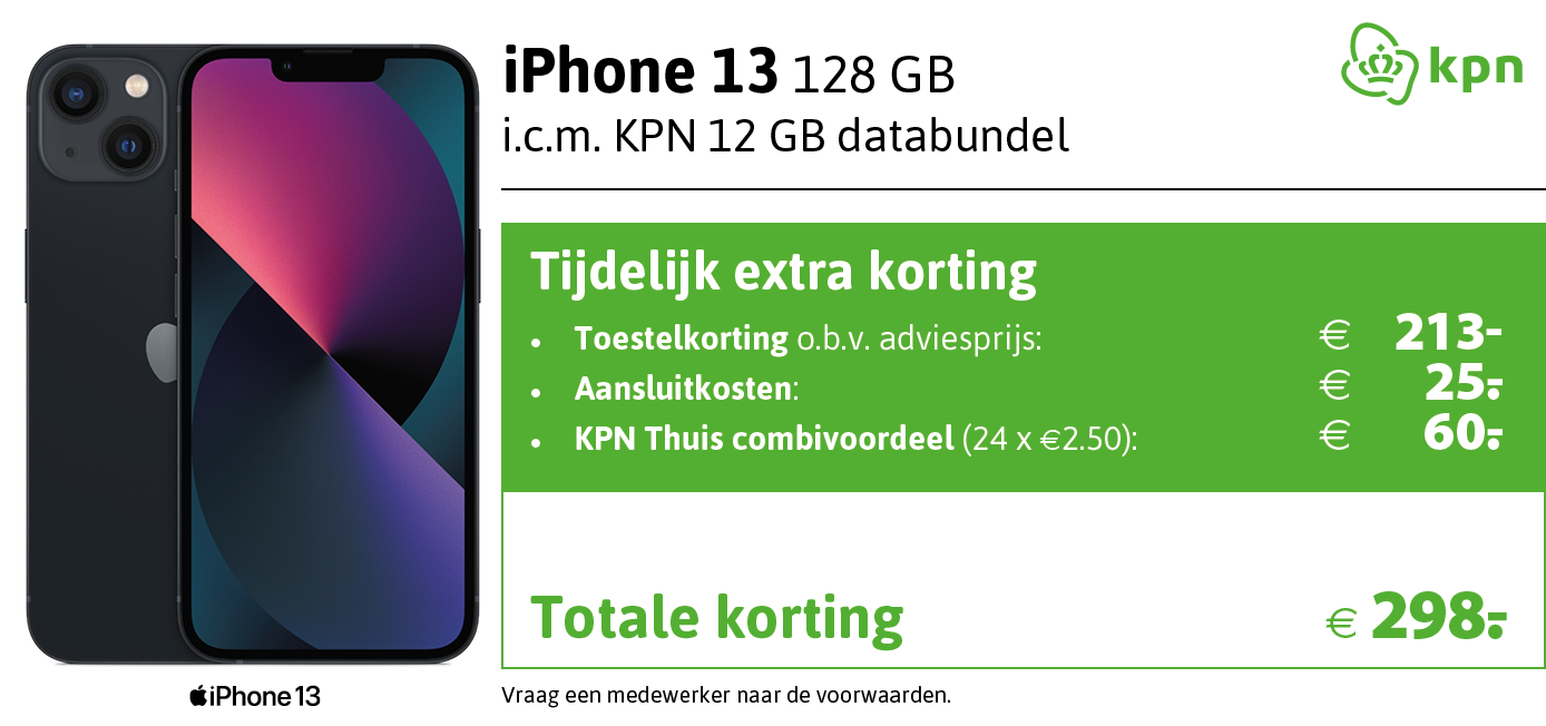 Kortingstabel KPN iPhone 13