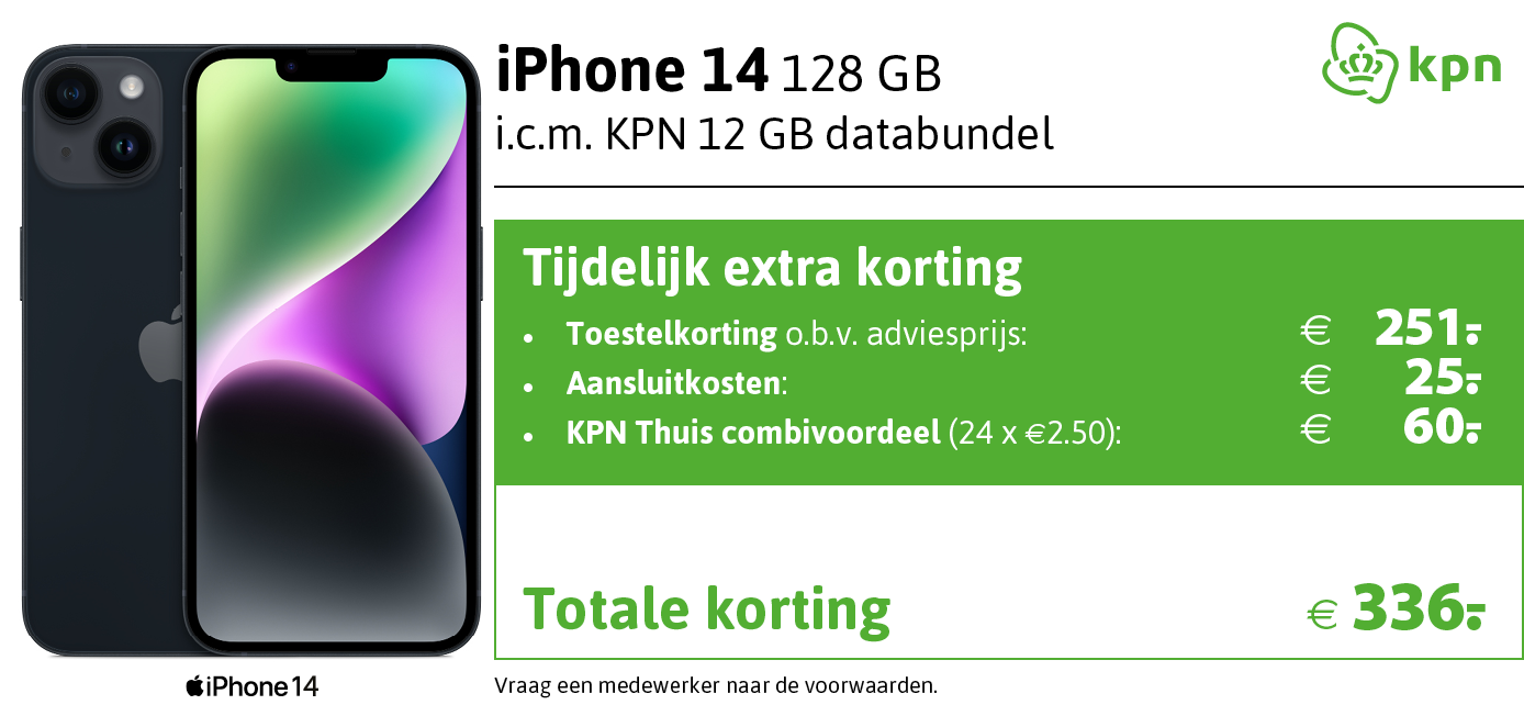 Kortingstabel KPN iPhone 14