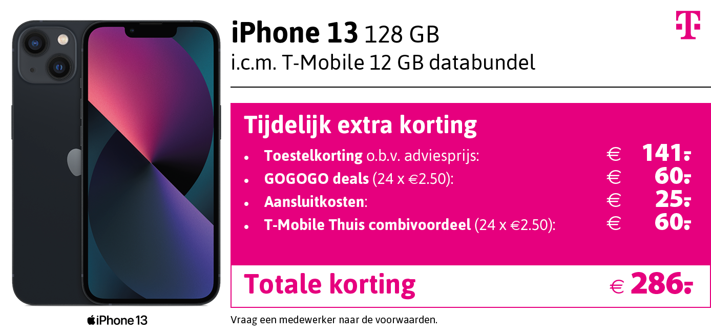 Kortingstabel T-Mobile iPhone 13