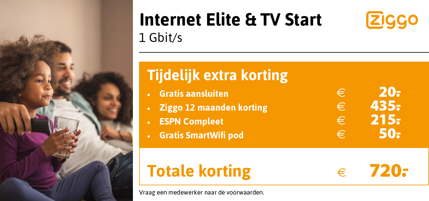 Kortingstabel Ziggo Breedband