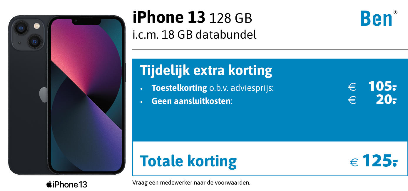 Apple iPhone 13 aanbieding bij Ben