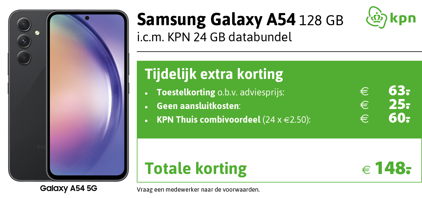 KPN aanbieding Samsung Galaxy A54