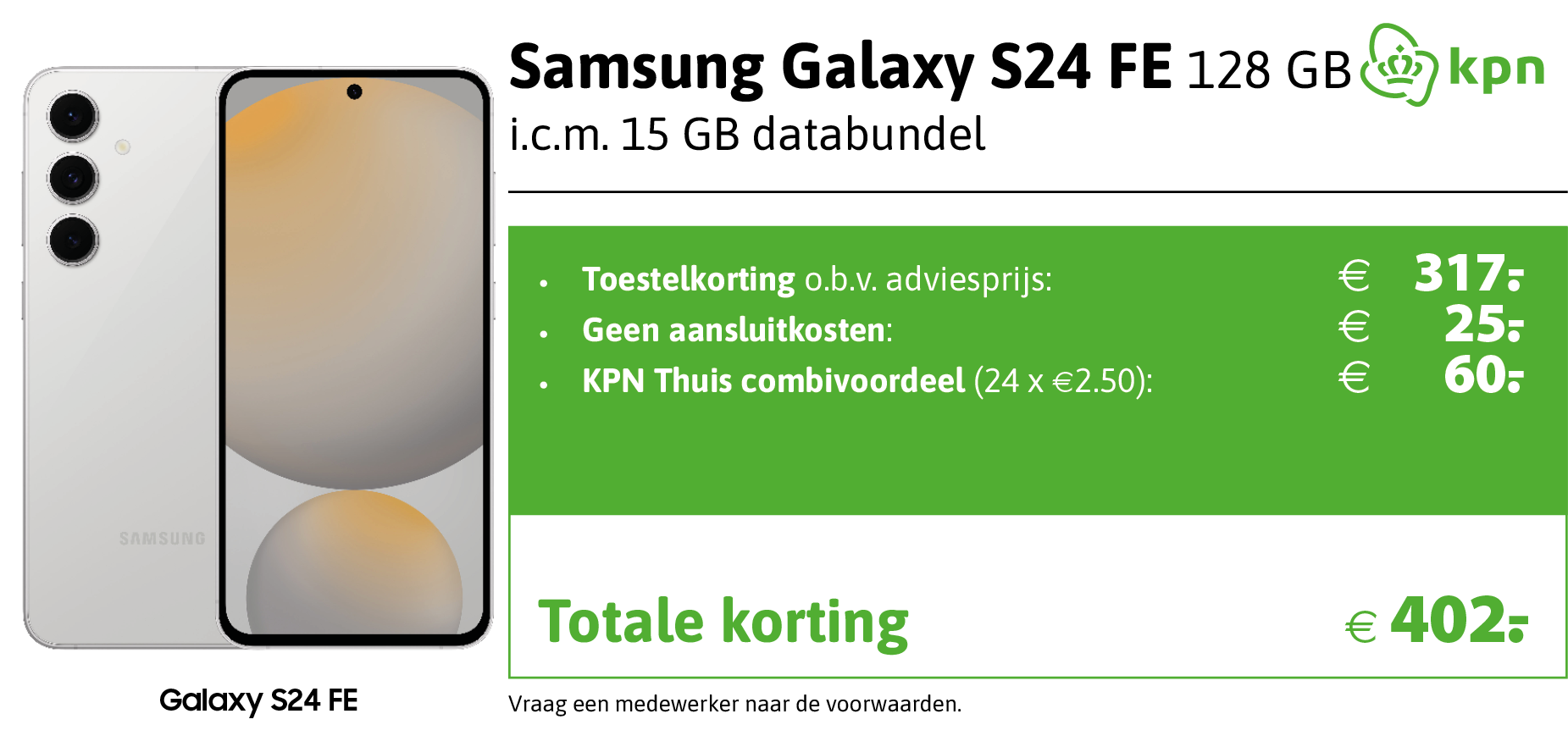Samsung Galaxy S24 FE aanbieding met KPN abonnement