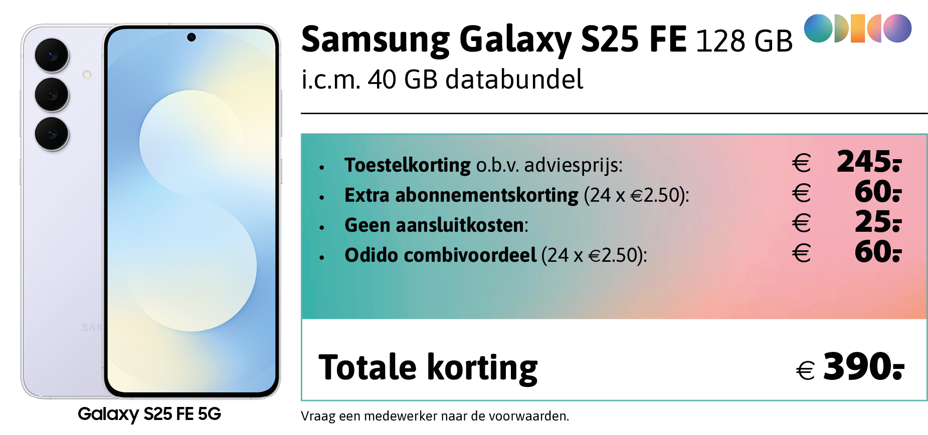 kortingstabel S25 FE
