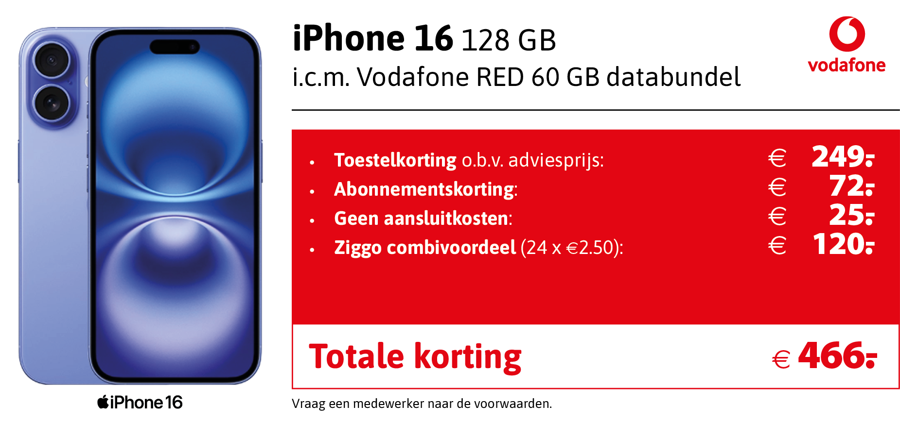 kortingstabel iphone 16