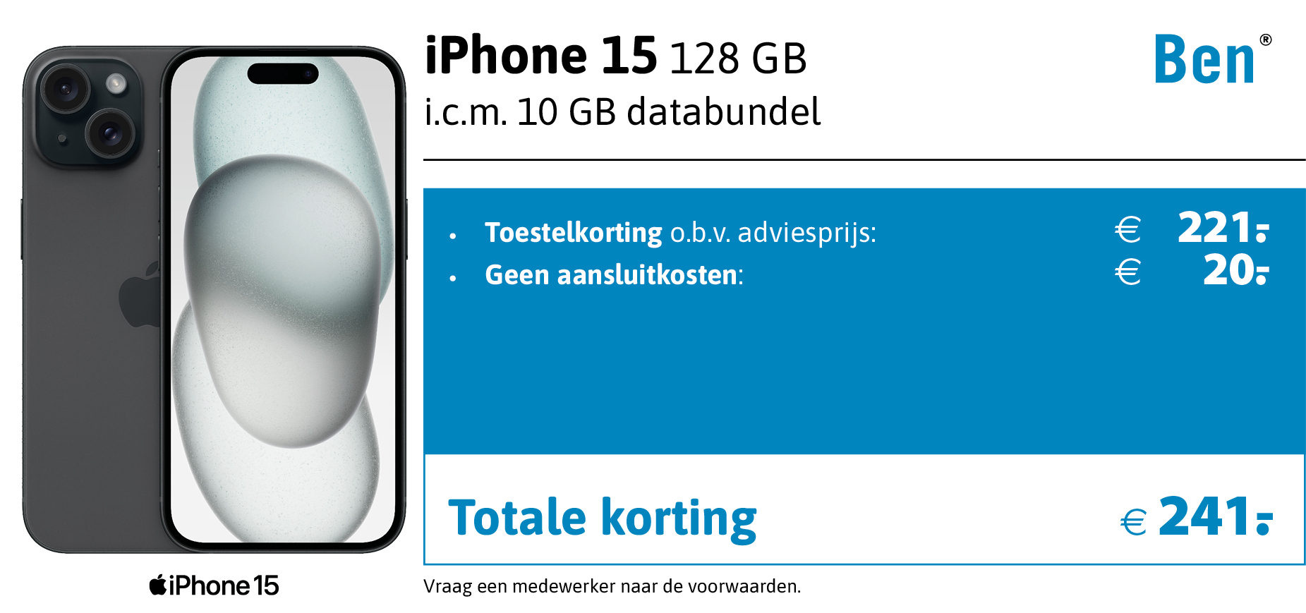 kortingstabel iphone 15