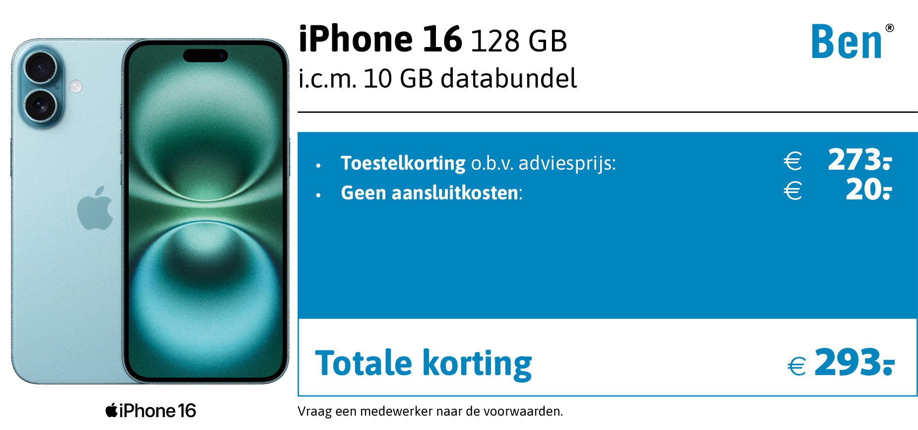 Apple iPhone 16e aanbieding Ben