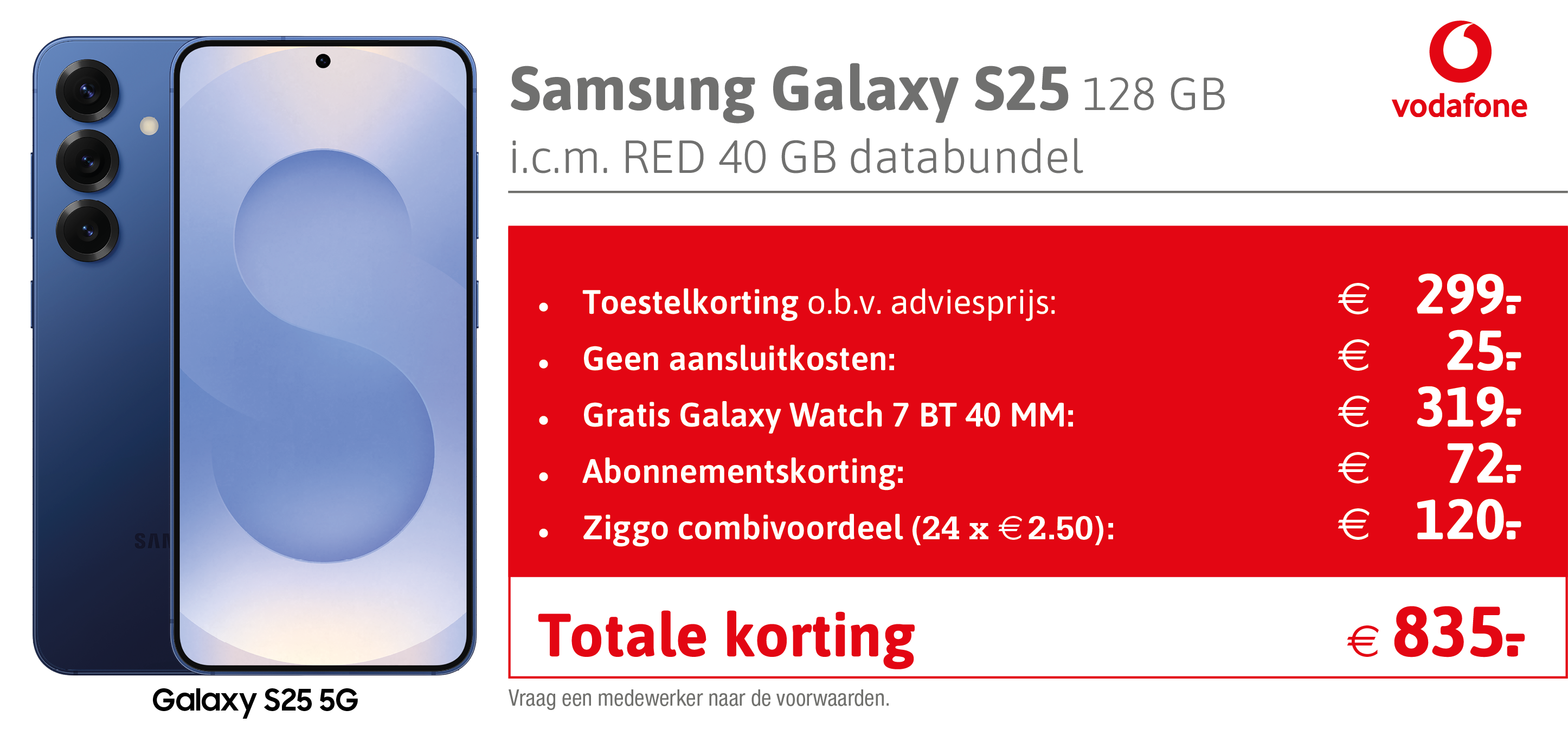 Samsung Galaxy S25 aanbieding Vodafone