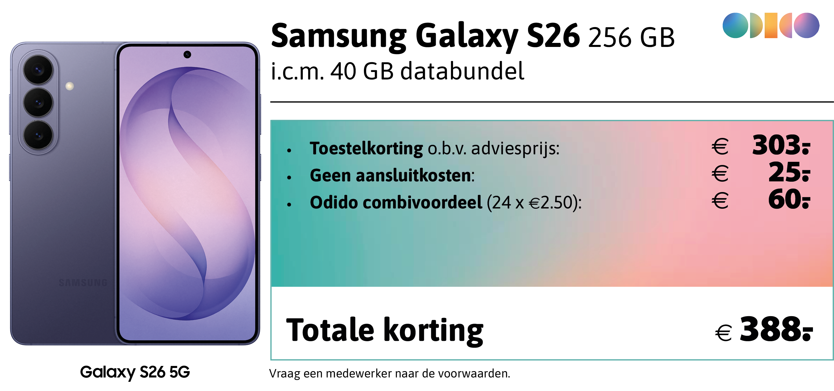 Samsung Galaxy S26 aanbieding Odido