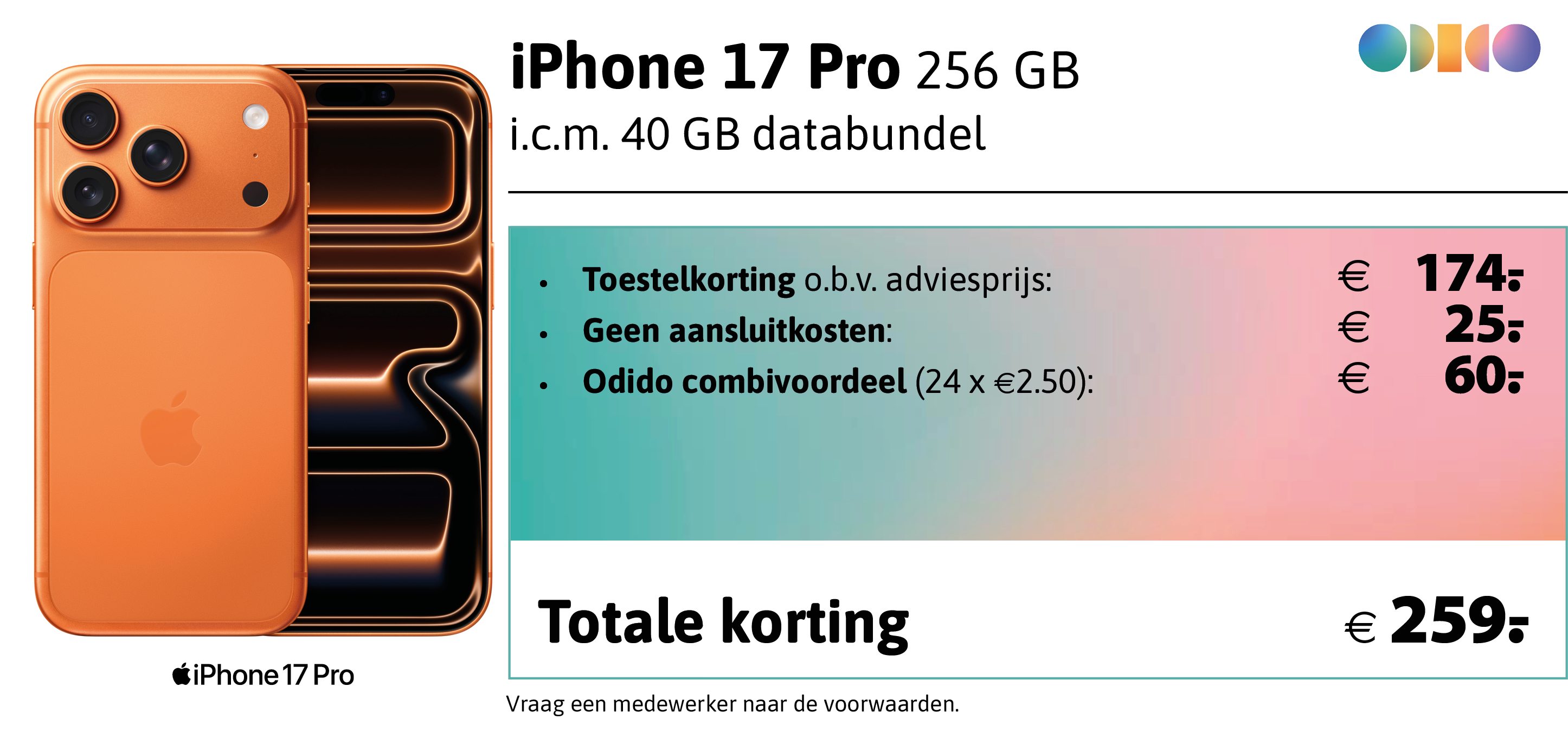 iPhone 17 Pro aanbieding Odido