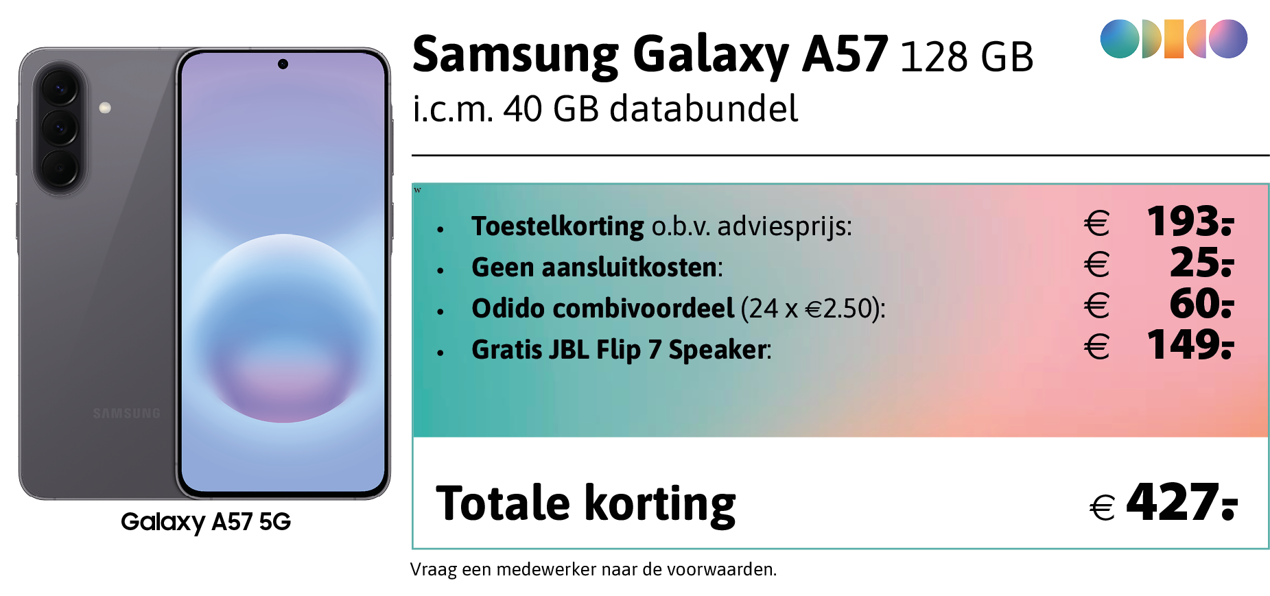 Samsung Galaxy A57 aanbieding Odido