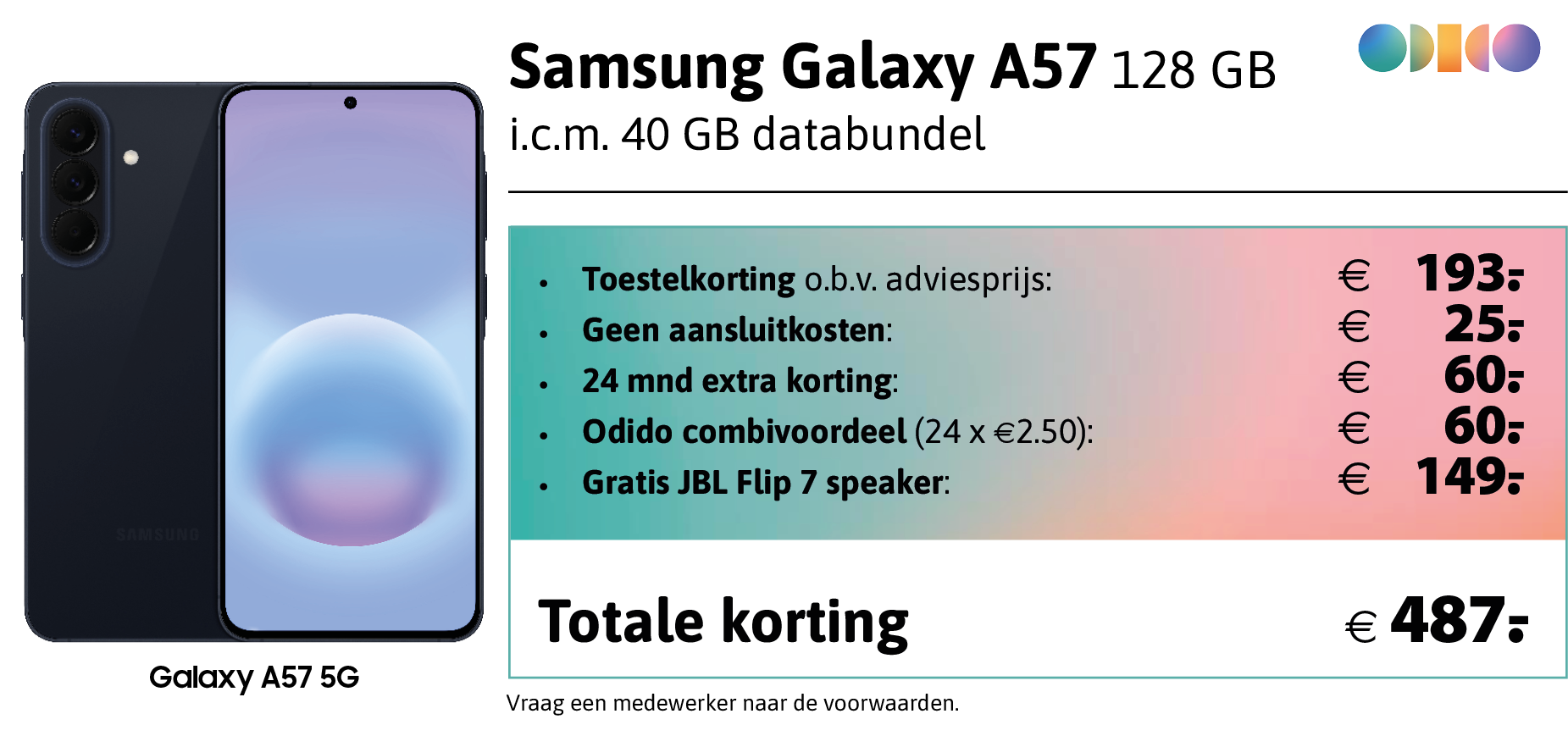 Samsung Galaxy A57 aanbieding Odido