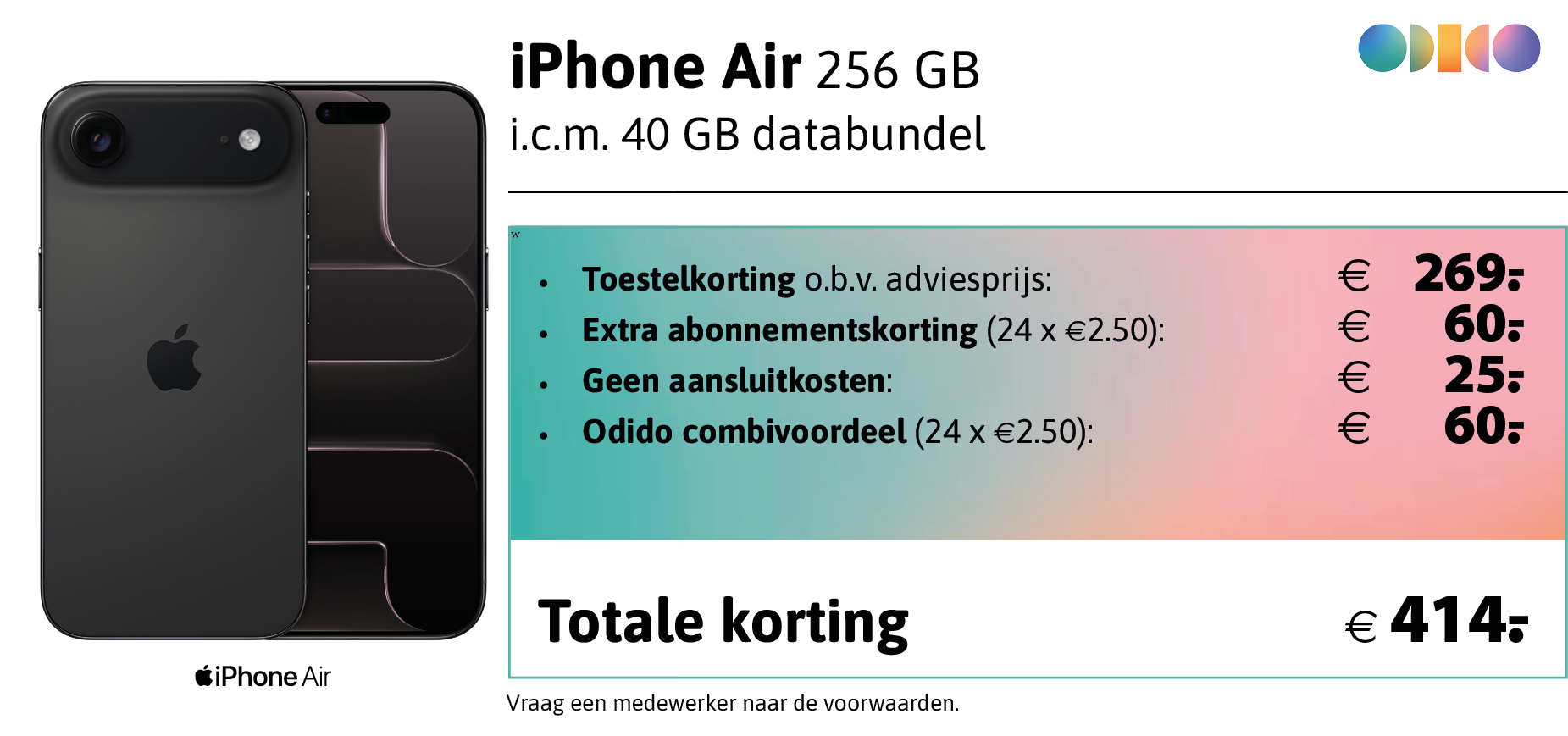 iPhone Air korting Odido