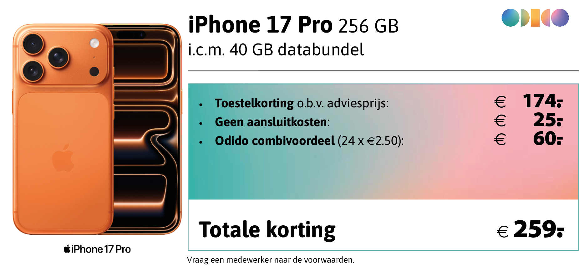 iPhone 17 Pro aanbieding Odido