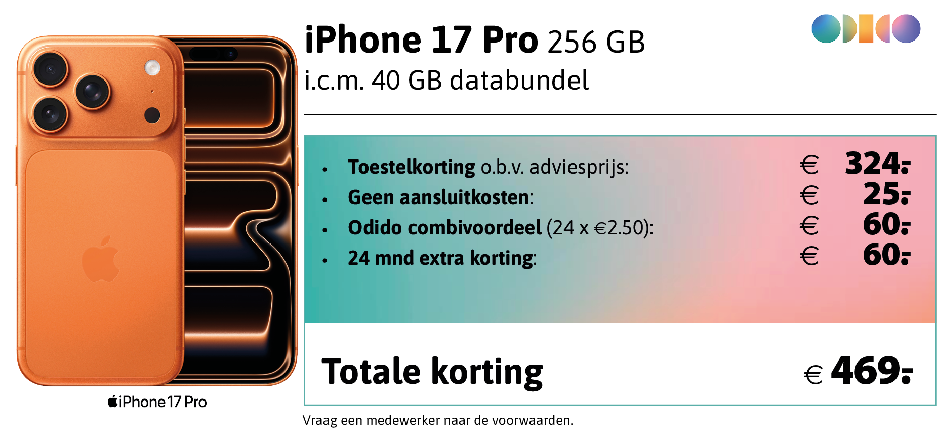 Apple iPhone 17 Pro aanbieding Odido
