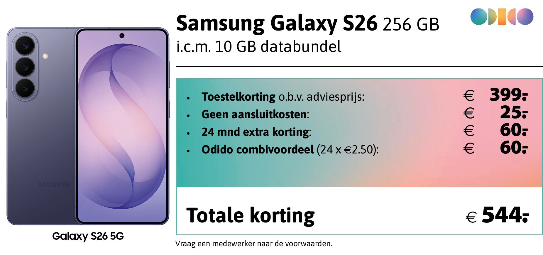 Samsung Galaxy S26 aanbieding Odido