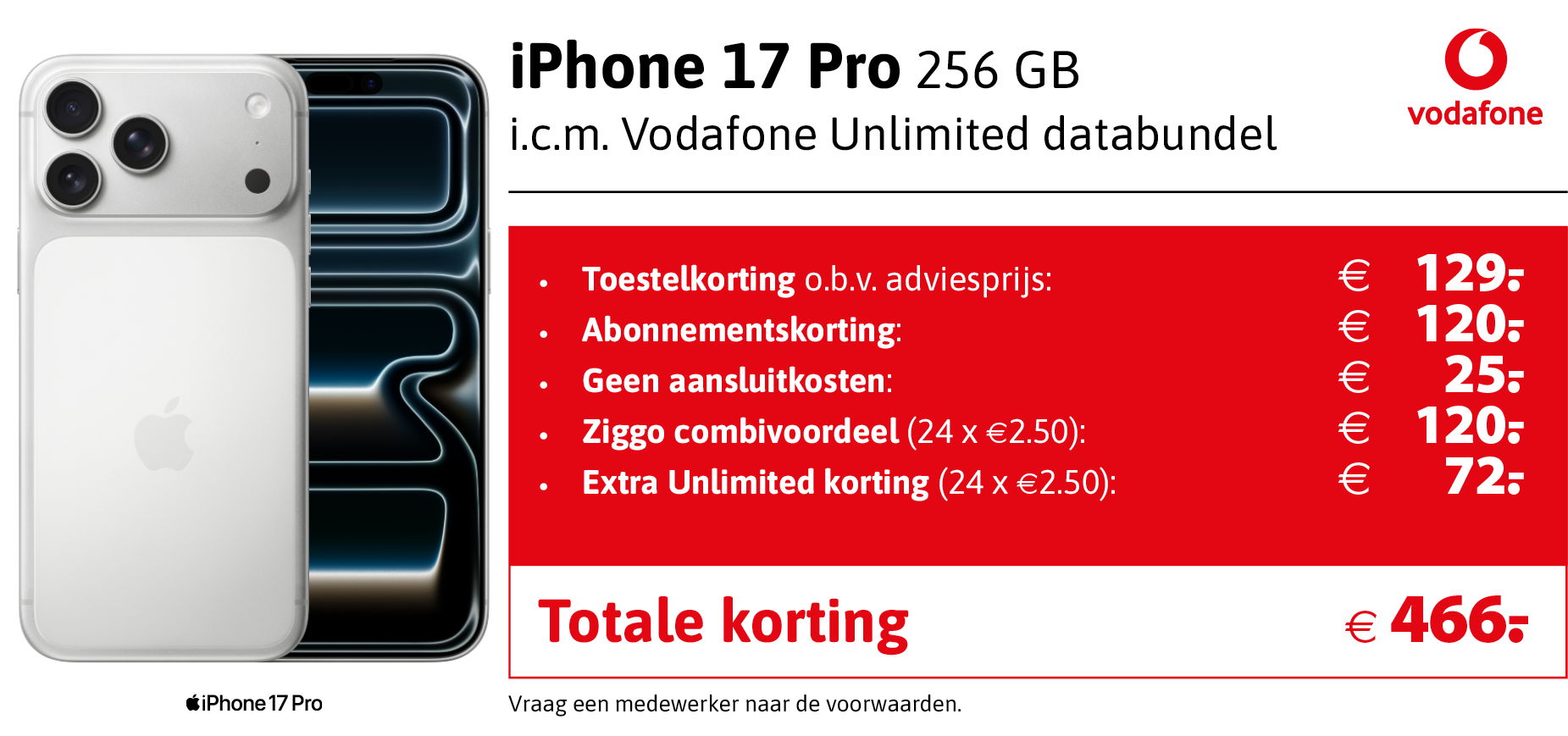 iPhone 17 Pro aanbieding Vodafone