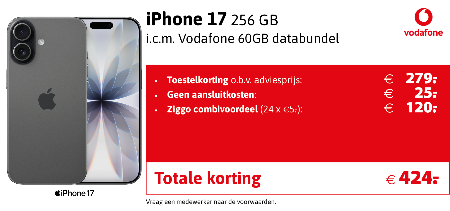 Apple iPhone 17 aanbieding Vodafone