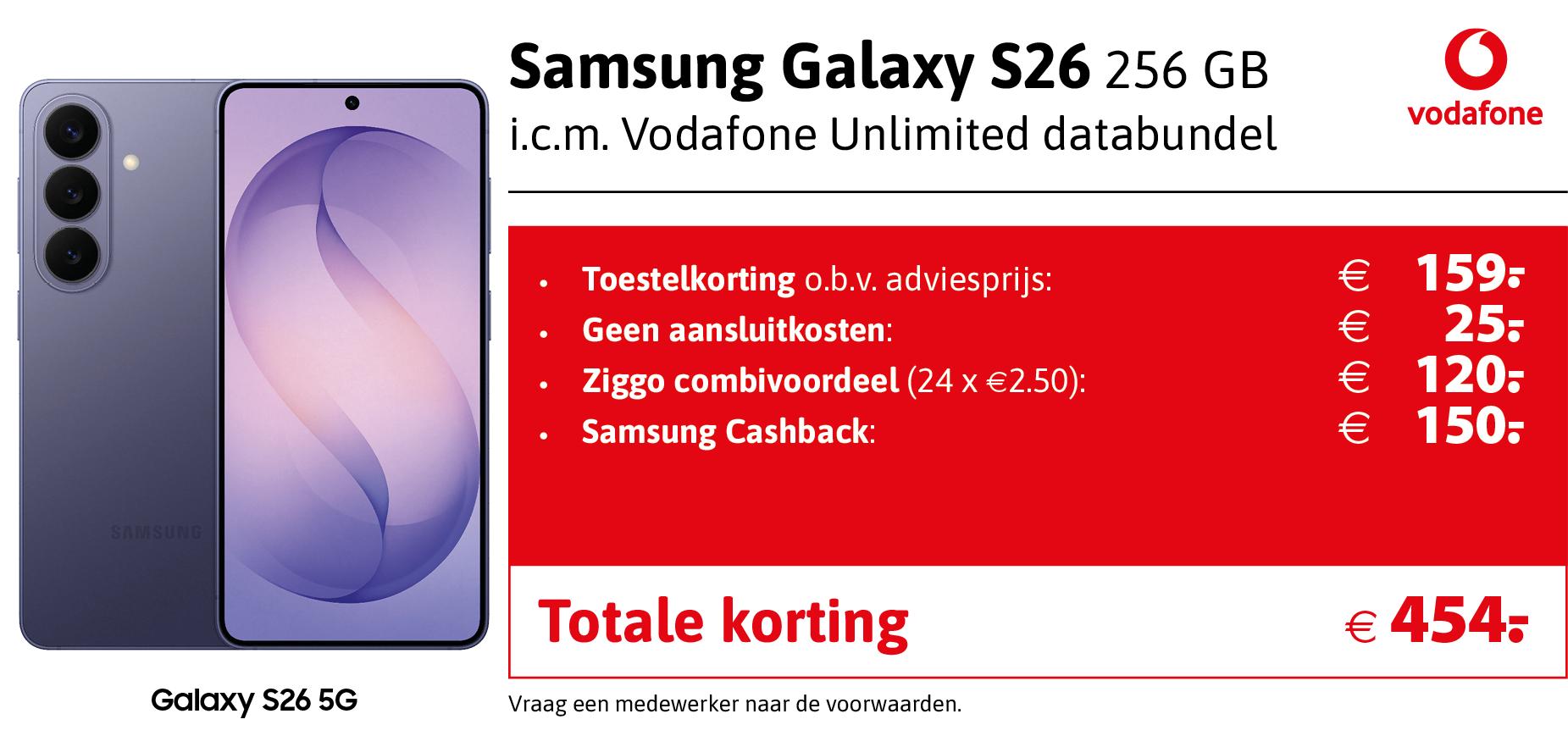 Samsung Galaxy S26 aanbieding Vodafone