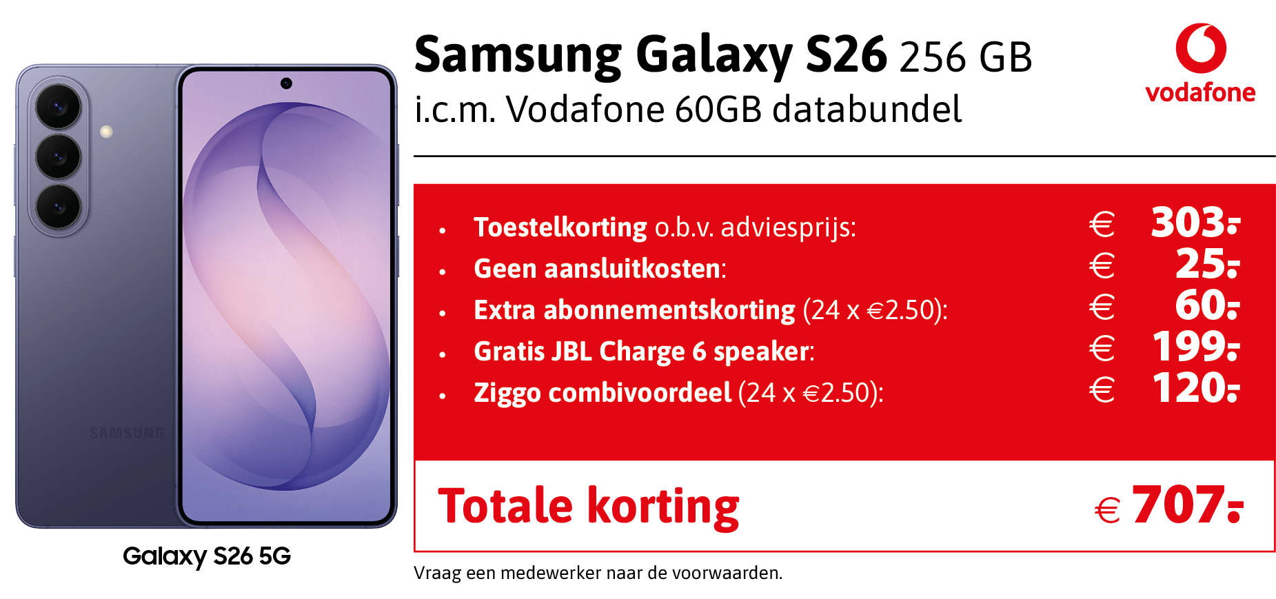 Samsung Galaxy S26 aanbieding Vodafone