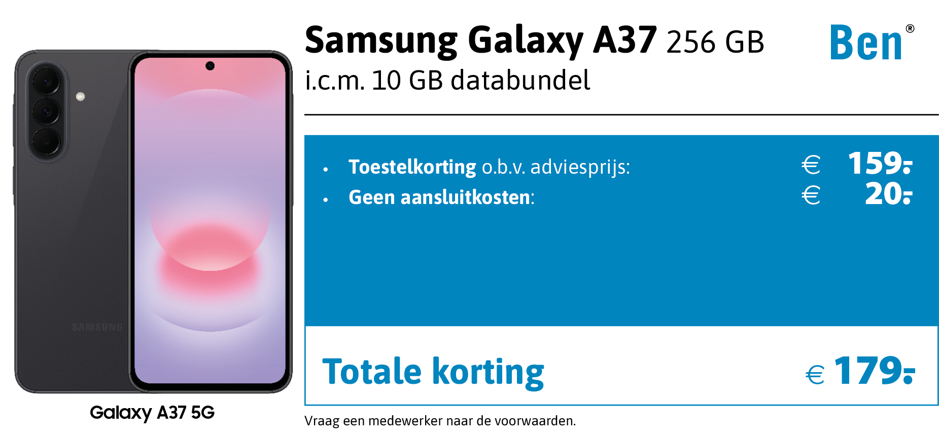 Samsung Galaxy A37 aanbieding Ben bij Welcom