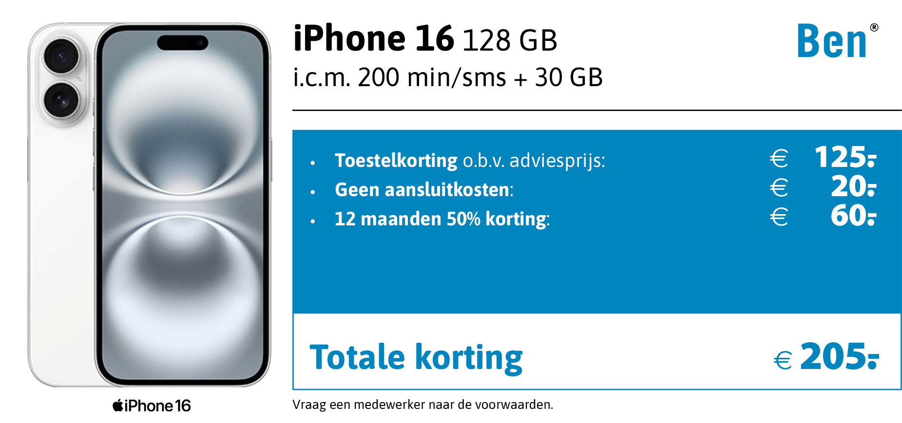iPhone 16 aanbieding Ben