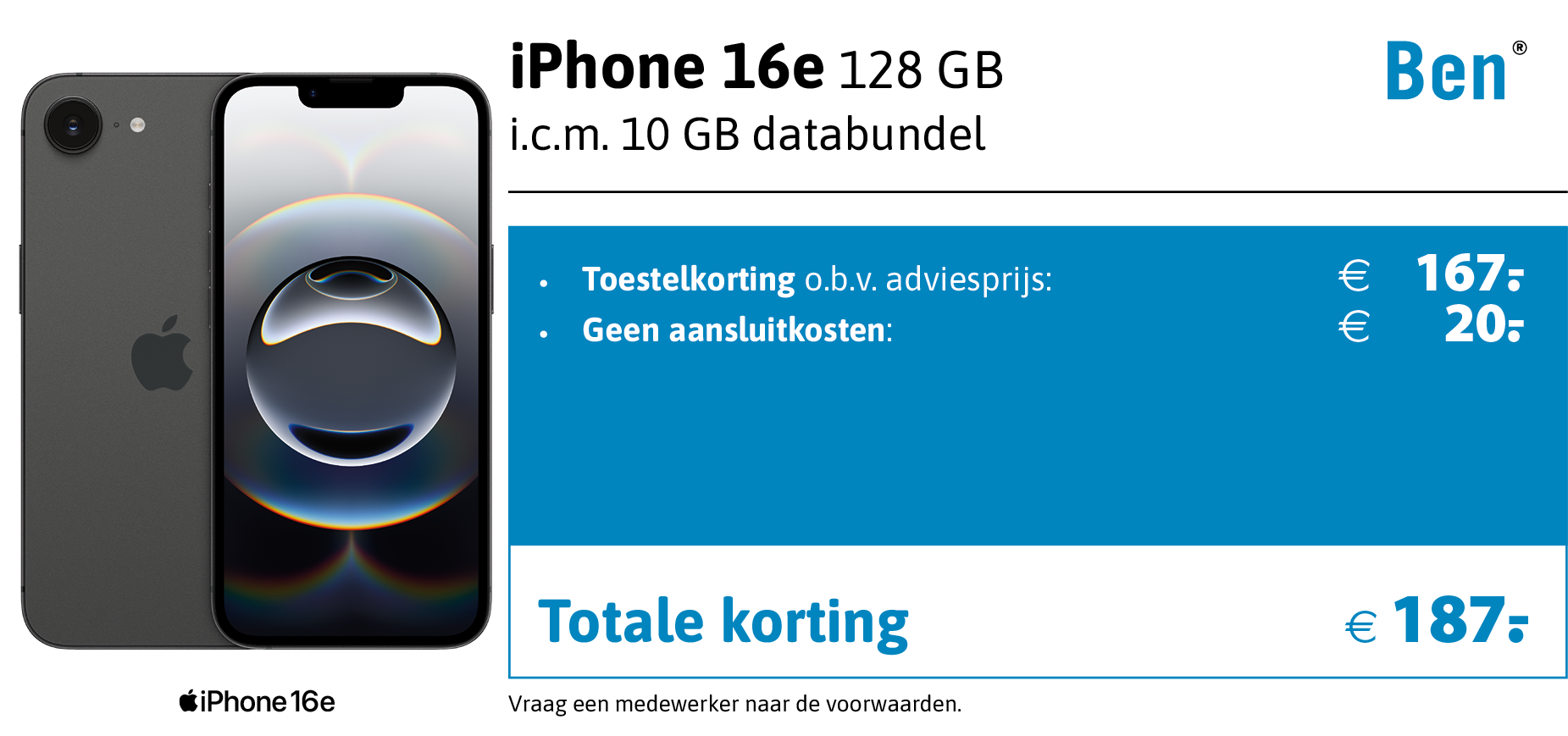 iPhone 16e aanbieding Ben