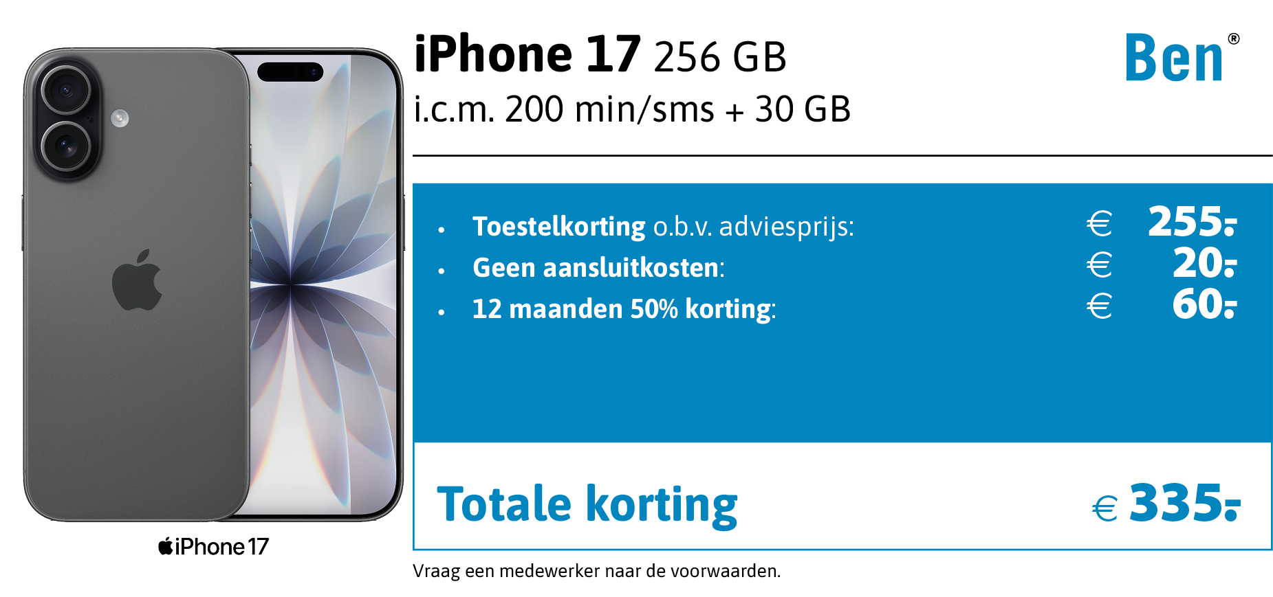 Apple iPhone 17 aanbieding Ben