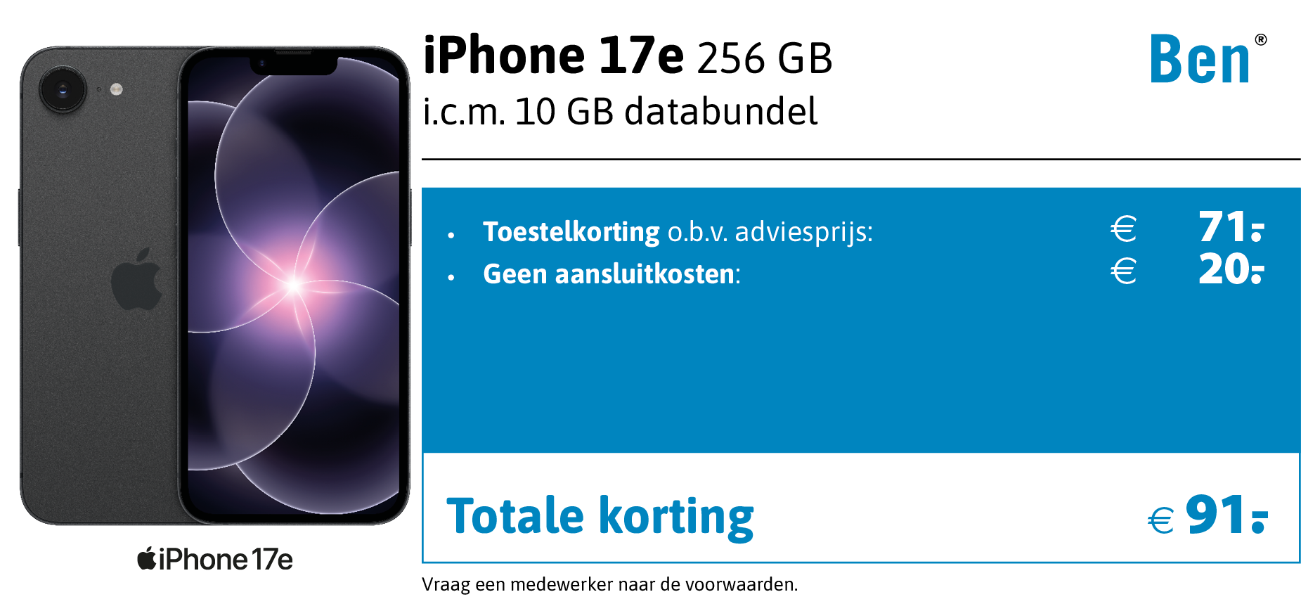 iPhone 17e aanbieding Ben