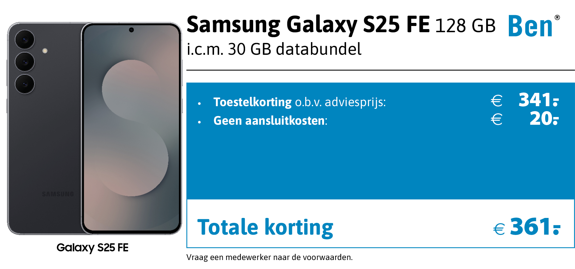 Samsung Galaxy S25 FE aanbieding Ben