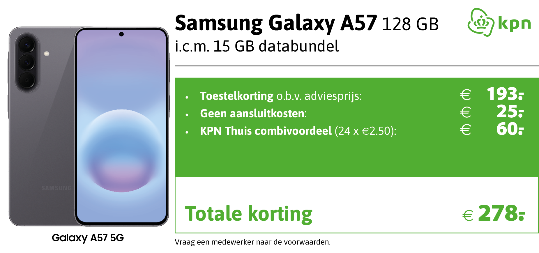 Samsung Galaxy A57 aanbieding KPN