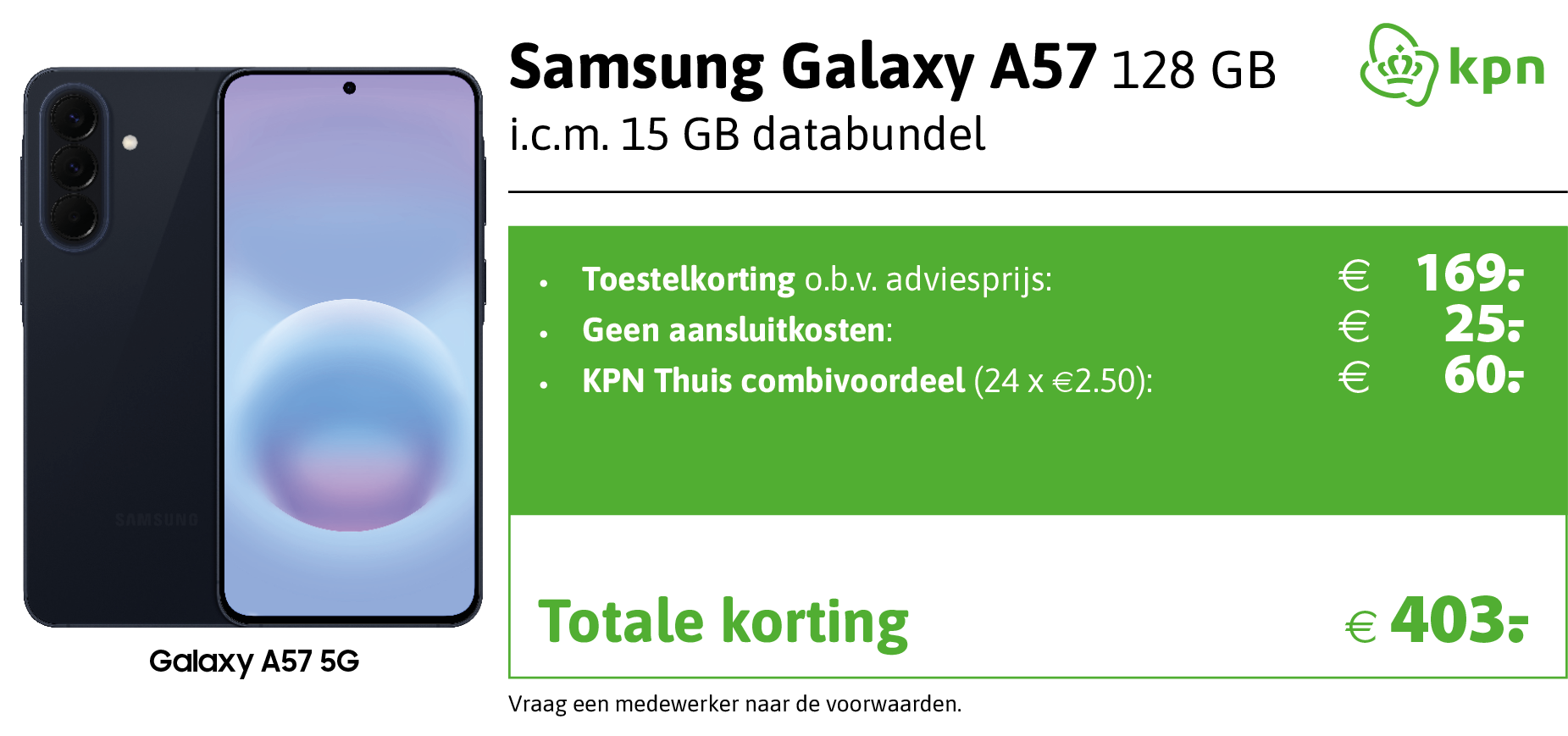 KPN aanbieding Samsung Galaxy A57