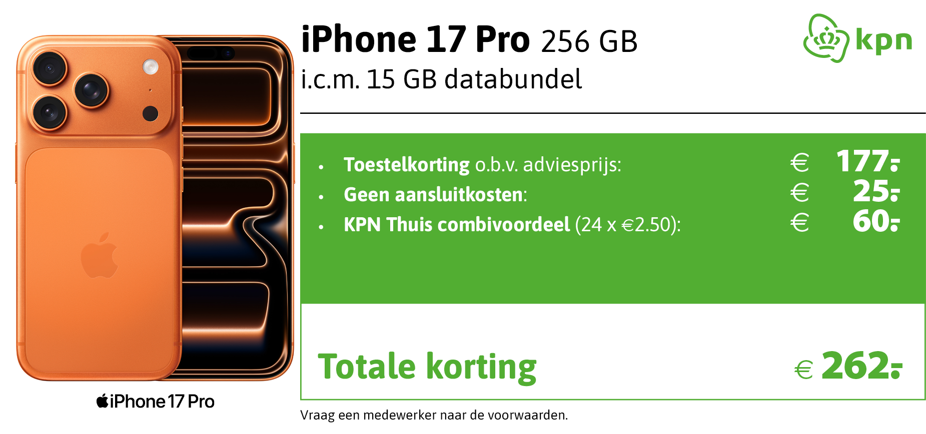 Apple iPhone 17 Po aanbieding KPN