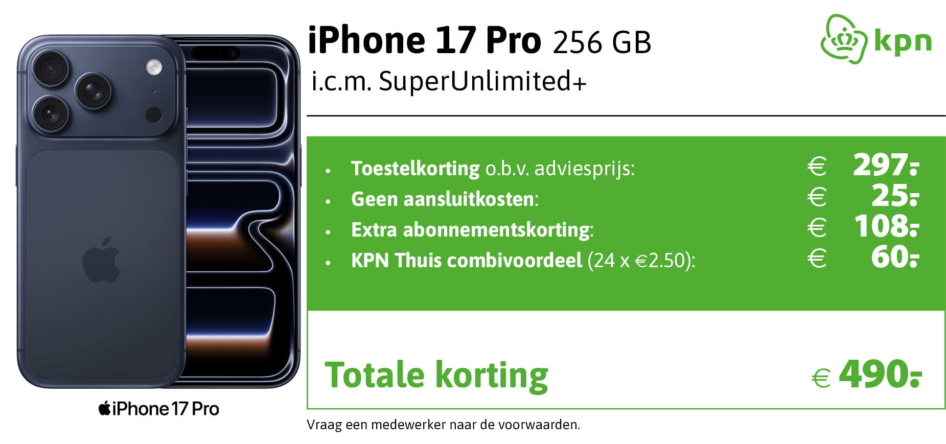 Apple iPhone 17 Pro aanbieding KPN