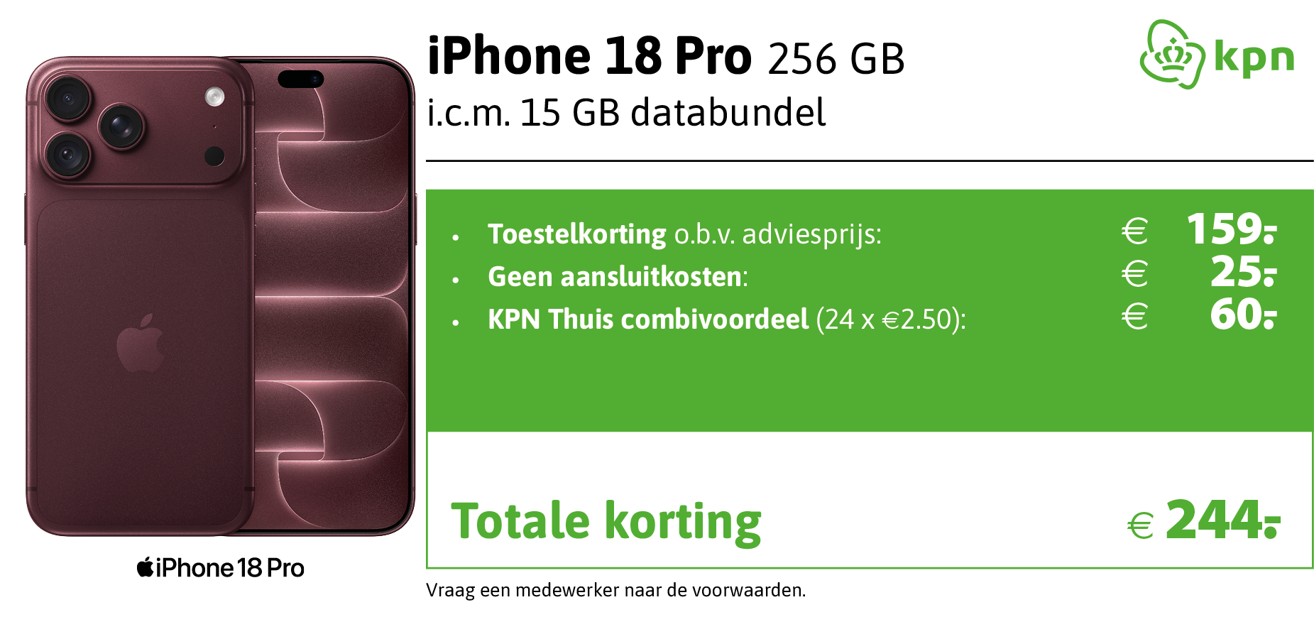 KPN aanbieding Apple iPhone 18 Pro