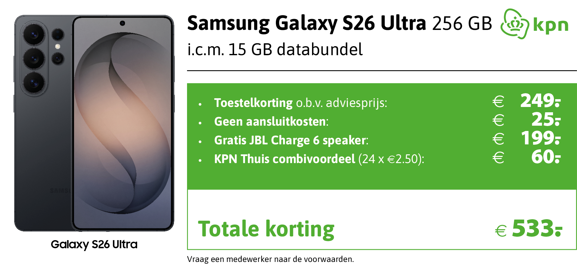 Samsung Galaxy S26 Ultra aanbieding KPN