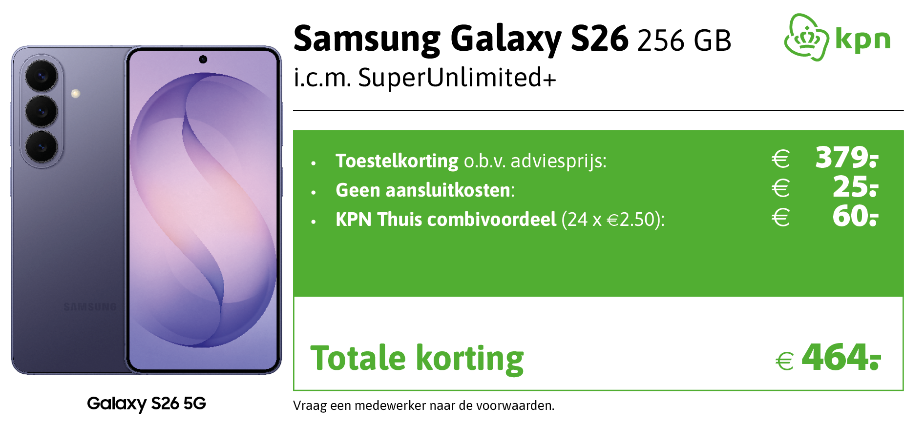 Samsung Galaxy S26 aanbieding KPN