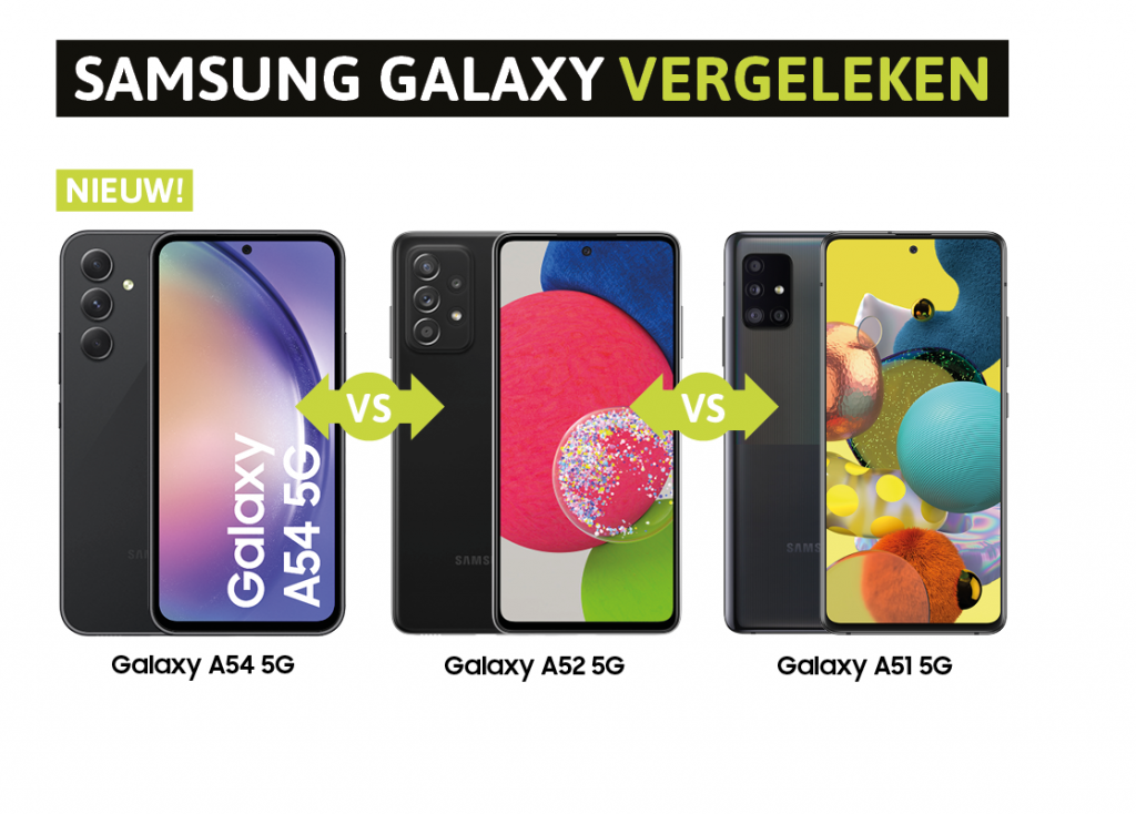 Verschillen tussen de Samsung Galaxy A54 vs A52 vs A51 