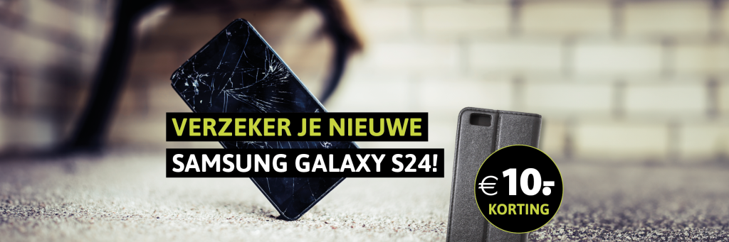 Verzeker je nieuwe Samsung Galaxy S24 en ontvang €10 korting op accessoires