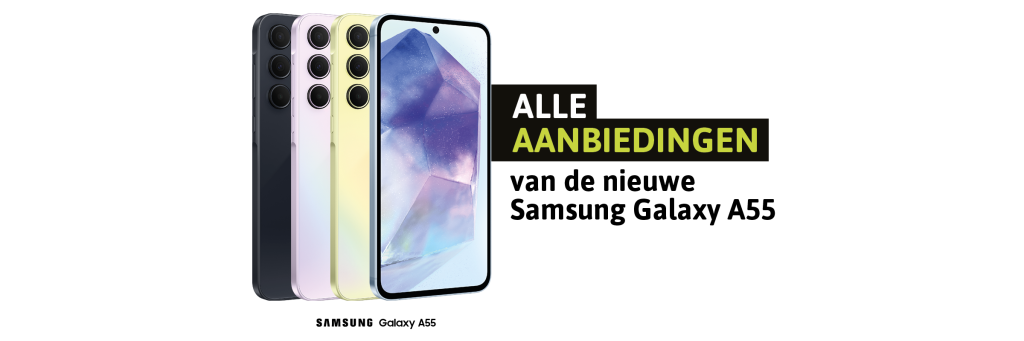 Samsung Galaxy A55 aanbiedingen met abonnement op een rij