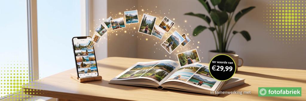 Ontvang een gratis hardcover fotoboek van Fotofabriek ter waarde van € 29,99 bij een nieuw abonnement of verlenging bij Welcom.